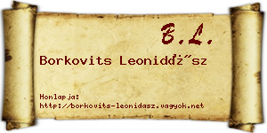 Borkovits Leonidász névjegykártya
